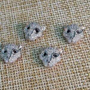 Фурнитура Леопард, цвет серебро, размер 11х11 мм (1 штука)