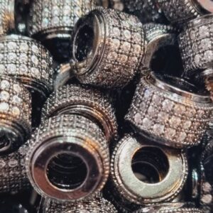 Разделитель, латунь, цвет черный, вставки белые, размер 8,5х6 мм (1 штука)