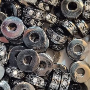 Разделитель, латунь, цвет чёрный, вставки белые, размер 7х3 мм