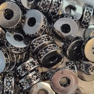 Разделитель, латунь, цвет чёрный, вставки чёрные, размер 7х3 мм