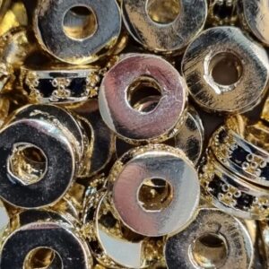 Разделитель, латунь, цвет золото, вставки чёрные, размер 7х3 мм