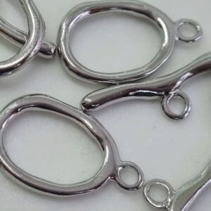 Тогл, покрытие родий, размер 15х25 мм (1 штука)