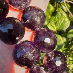 аметист, нить 19 см, диаметр 18 мм