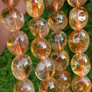 цитрин, нить 19 см, размер ~ 10,5х9,5 мм