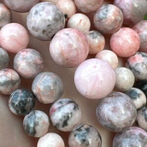 яшма розовая, нить 19 см, диаметр 6 8 10 мм