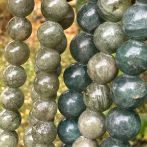 апатит зеленый, нить 19 см, диаметр 8, 10 мм