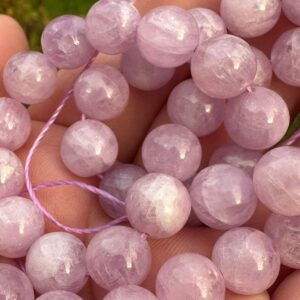 кунцит, нить 19 см, диаметр 10 мм