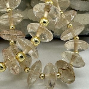 цитрин рондель, нить 19 см, размер 12х5,5 мм