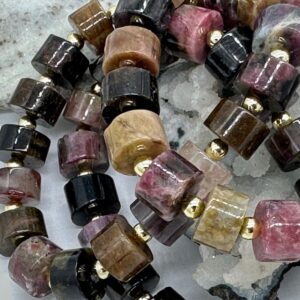 турмалин рондель, нить 19 см, размер 11х7,5 мм