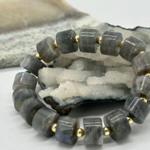 лабрадор рондель, нить 19 см, размер 11х7,5 мм