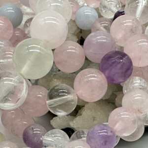 кварц микс, нить 19 см, диаметр 8,5, 10, 12 мм