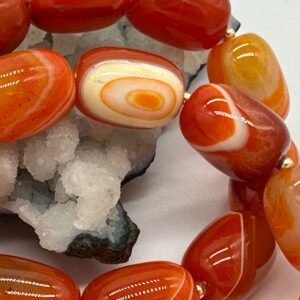 агат облагороженный оранжевый, нить 19 см, размер 17х12,5 мм