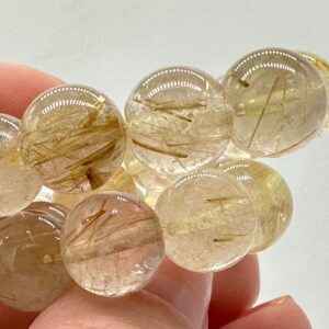 рутиловый кварц, нить 19 см, диаметр 10,4-10,6 мм