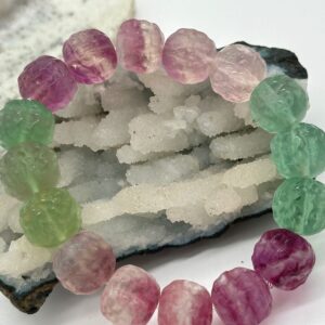 флюорит форма рудракша, нить 19 см, размер 12,3х11 мм