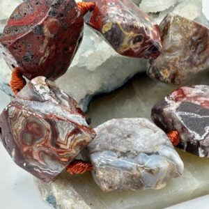 агат мексиканский, нить 19 см, размер ~20х20х10 мм