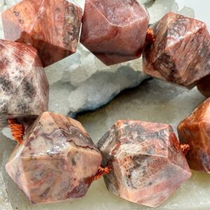 коралл окаменелый, нить 19 см, размер 16х16 мм