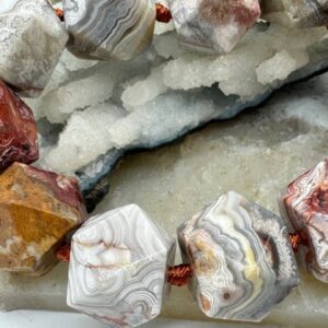 агат мексиканский, нить 19 см, размер 16х16 мм