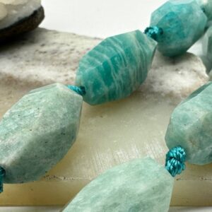 амазонит, нить 19 см, размер ~23х12,5 мм