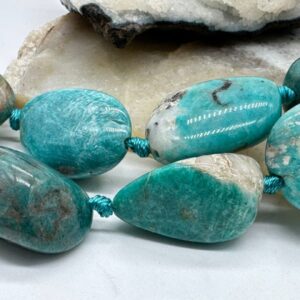 амазонит, нить 19 см, размер ~29х20 мм