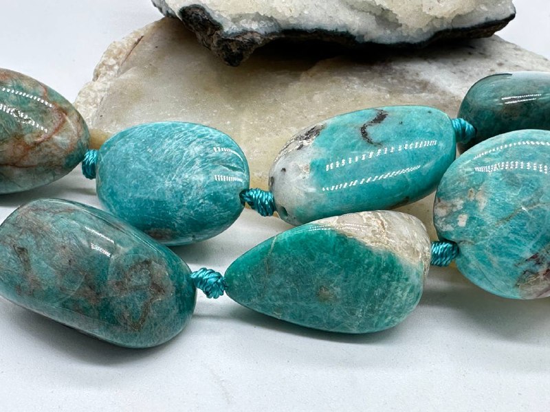 амазонит, нить 19 см, размер ~29х20 мм