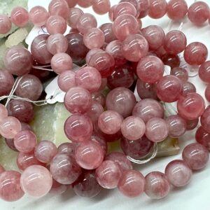 розовый кварц мадагаскарский экстра, нить 19 см, диаметр 8,7, 10, 12,5 мм