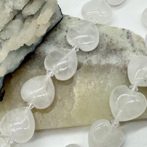 горный хрусталь, сердечки, нить 19 см, размер ~19х20 мм