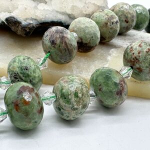 хризопал, нить 19 см, размер ~17,5х13 мм