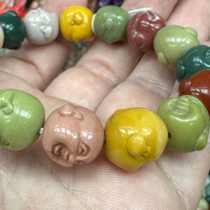 яшма, Будда, размер ~12,5х13 мм, браслет