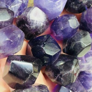 аметист, нить 19 см, размер ~ 17х13 мм