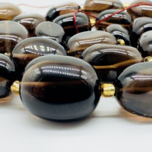 раухтопаз, нить 19 см, размер ~ 13-17х8-12 мм