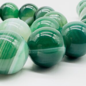 агат зеленый, тонированный, нить 19 см, диаметр 18 мм